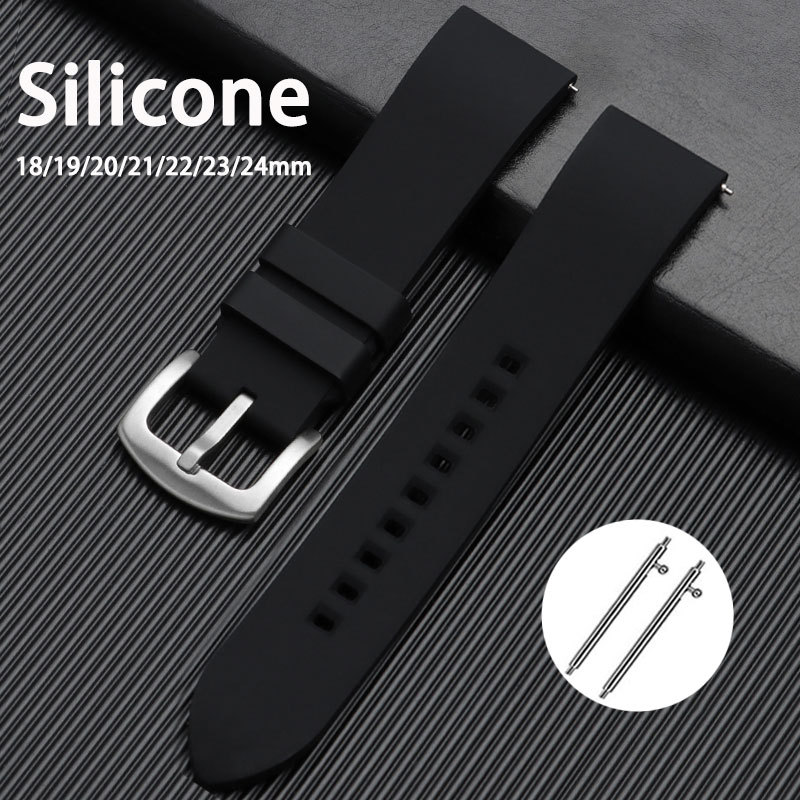 Pulseira De Relógio De Liberação Rápida Silicone À Prova D'água 18mm 19mm 20mm 21mm 22mm 24mm Borracha Para Seiko Univer