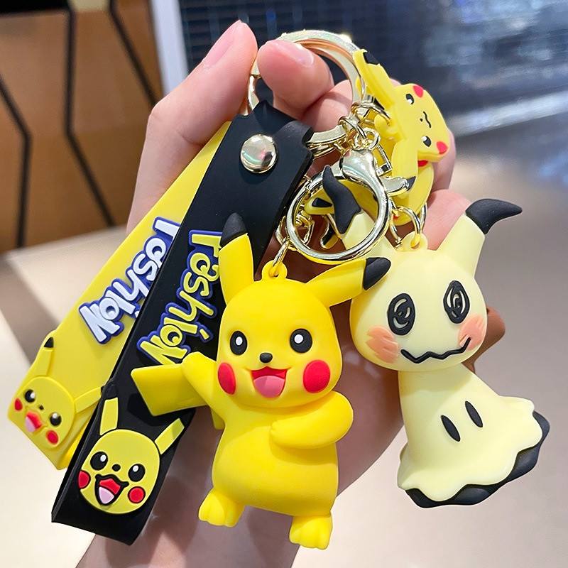 Chaveiro Pokémon Raichu Pichu Mimikyu Togedemaru Pikachu Boneco Anime Fofo Pingente de Mochila Acessórios