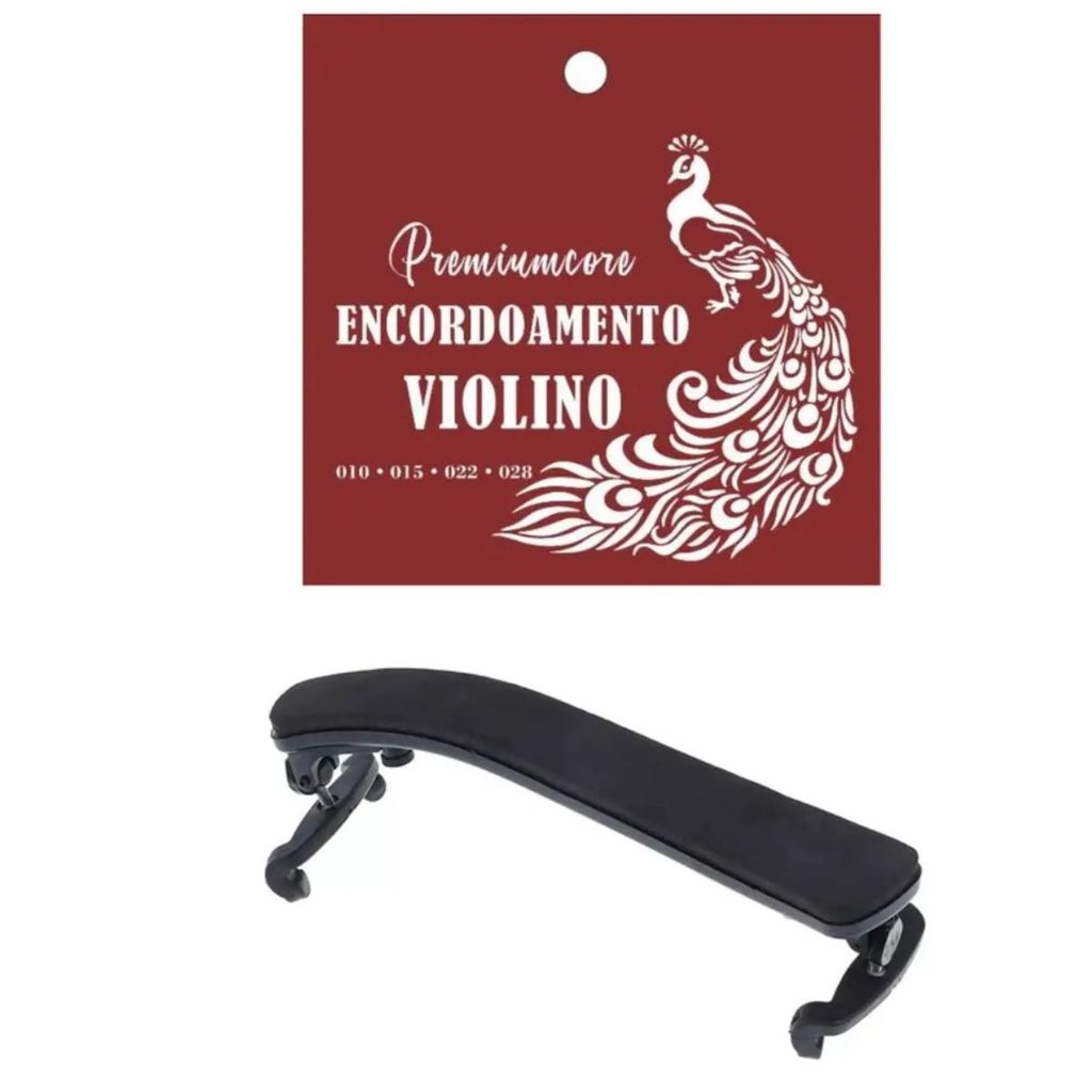 Espaleira Violino Ajustável 3/4 4/4 + Encordoamento