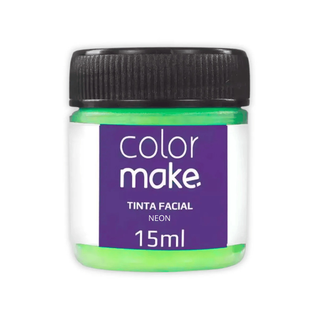 Tinta Facial Verde Neon Fluorescente Maquiagem Artística Colormake - 15ml