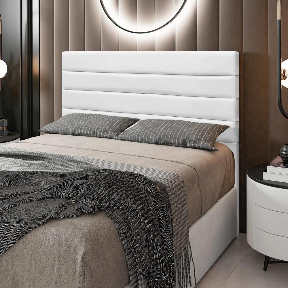 Cabeceira Cama Box Casal 140CM Rubi W01 Corano Branco - Mpozenato