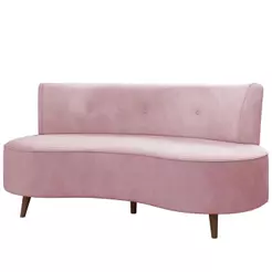 Sofá 2 Lugares para Sala Living 135cm Pés Palito Korah Z08 Veludo Rosê - Mpozenato