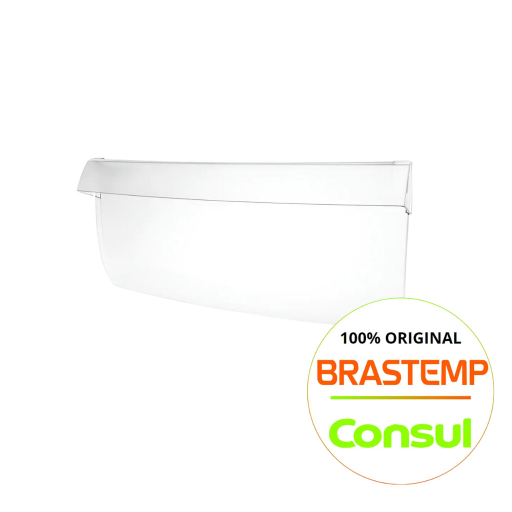 TAMPA FRONTAL GAVETA LEGUMES GELADEIRA BRASTEMP W10287547 ORIGINAL - BRM38EB - BRM39EB  - (DEMAIS MODELOS NA DESCRIÇÃO)
