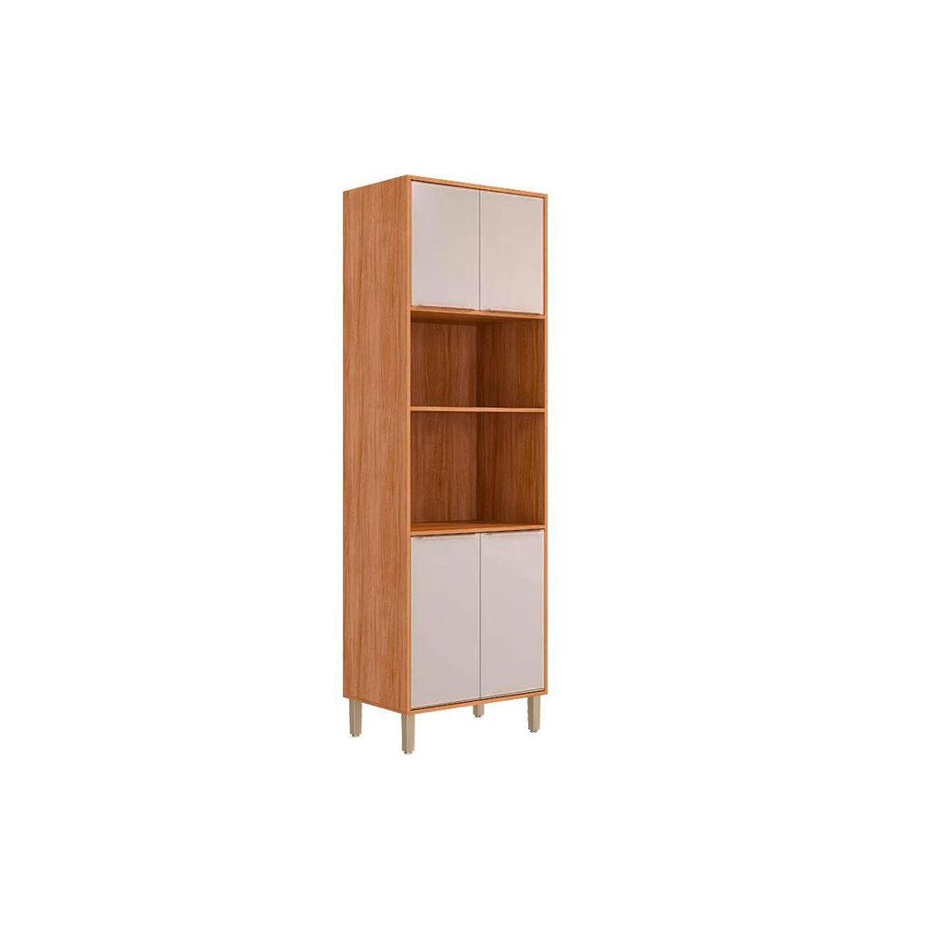 Módulo Cozinha MGM Divina Paneleiro Esplêndida Torre Quente 2 Fornos c/ 4 Portas 70cm Cinamomo/Off White-MGM