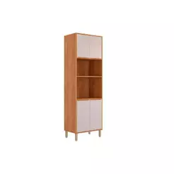Módulo Cozinha MGM Divina Paneleiro Esplêndida Torre Quente 2 Fornos c/ 4 Portas 70cm Cinamomo/Off White-MGM