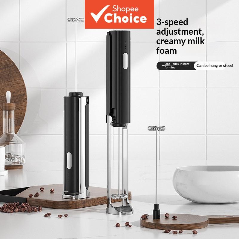 Batedor de leite portátil, misturador de leite, suporte dobrável, espumador de leite elétrico para café doméstico