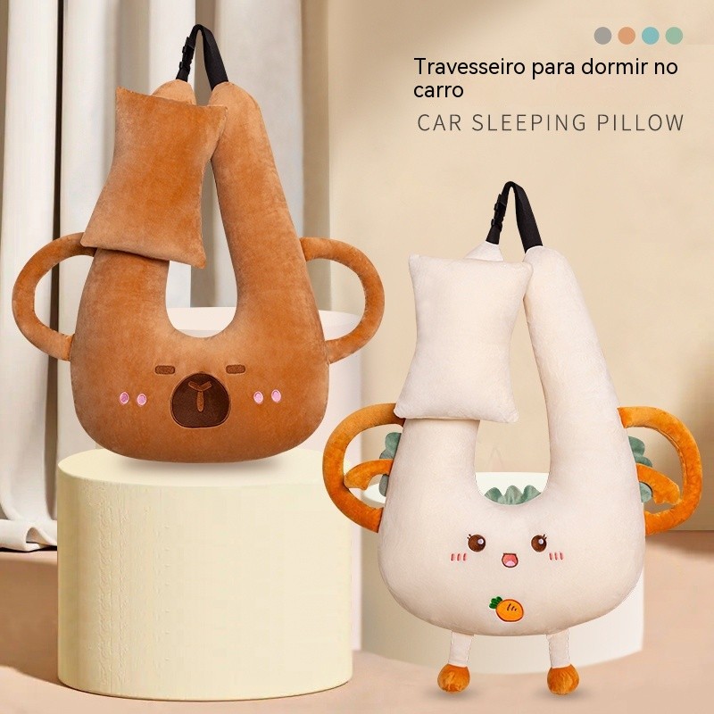 Acessório para Dormir no Carro para Crianças, Almofada para Carro, Almofada para Cinto de Segurança do Banco Traseiro