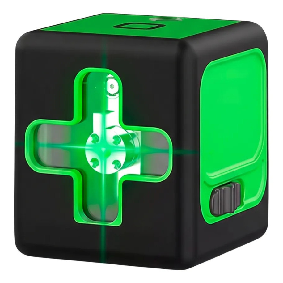 Mini Nível a Laser Verde 2 Linhas Alcance de 20 Metros para Nivelamento Automático com Suporte Obra Construção Reforma