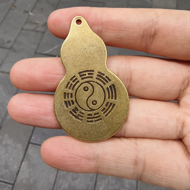 Cabaça de moeda de cobre antiga gasto moeda de cobre pingente fofoca medalha de Bronze acessórios joias LYAJIE26526 OMPC