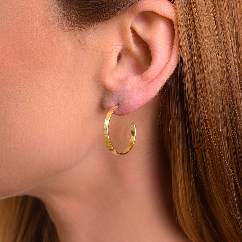 Argola Pequena Fina com Banho em Ouro 18k