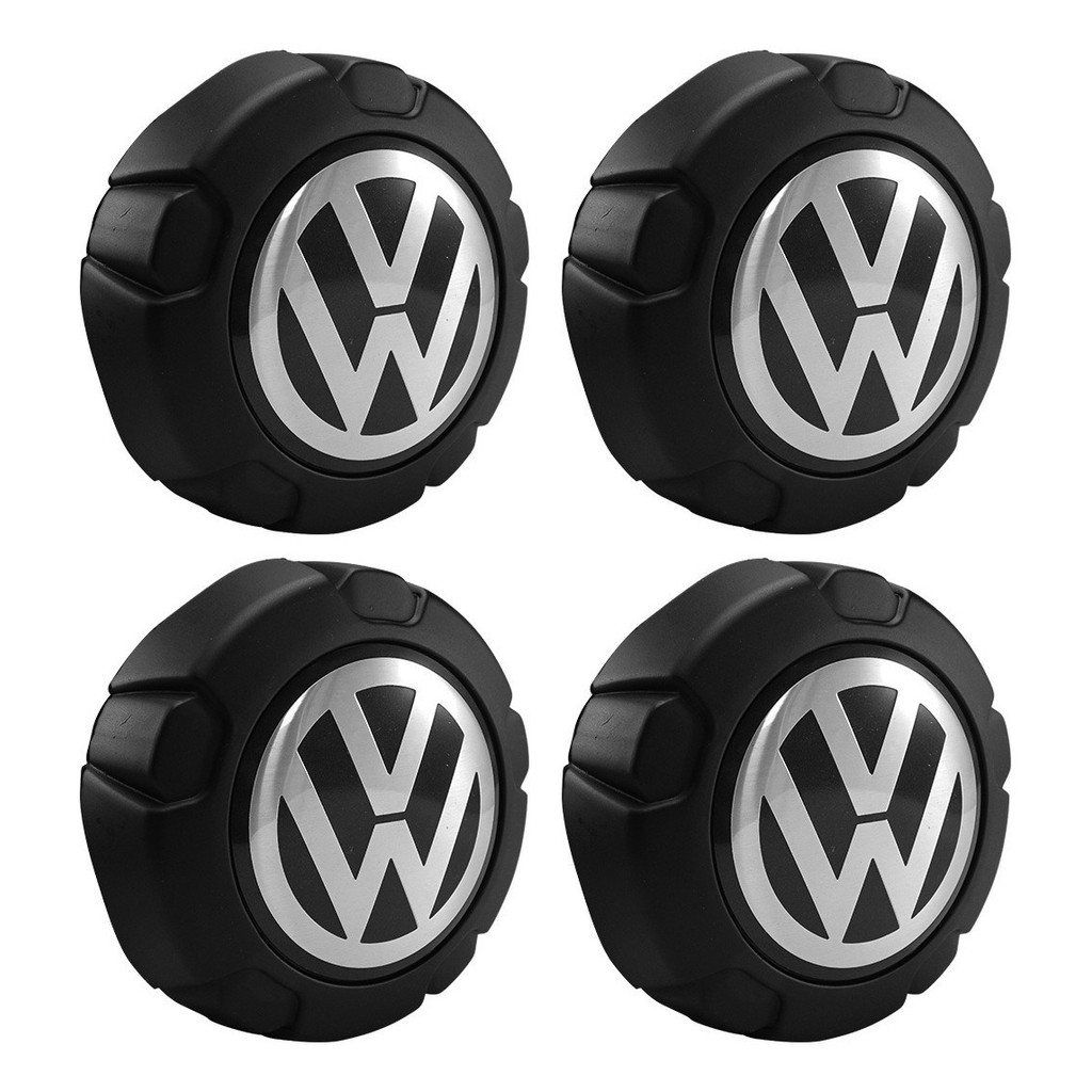 Kit Calota Centro Roda Ferro Vw Aro 13 14 15 Tropper 4 Furos