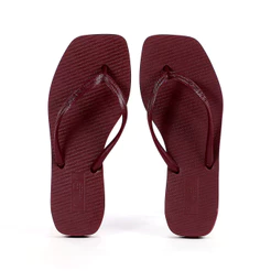 Chinelo Brizza Arezzo Bico Quadrado Bordô - Feminino