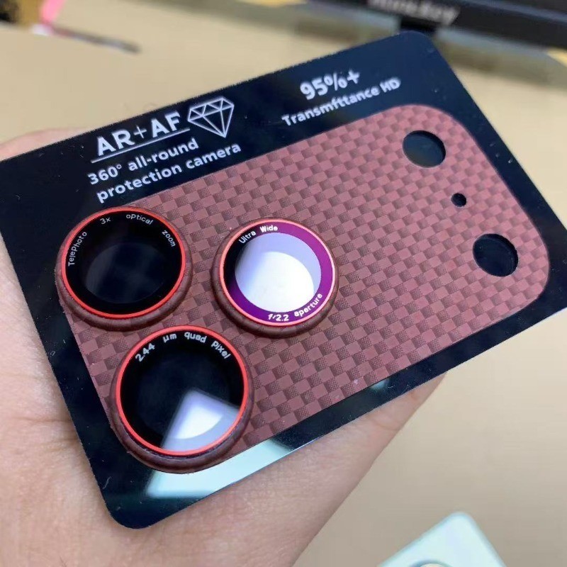 Textura De Fibra De Carbono Kevlar Lente Completa Protege Flim Para iPhone 17 Pro Max 17Pro Câmera Traseira AR AF HD Nan