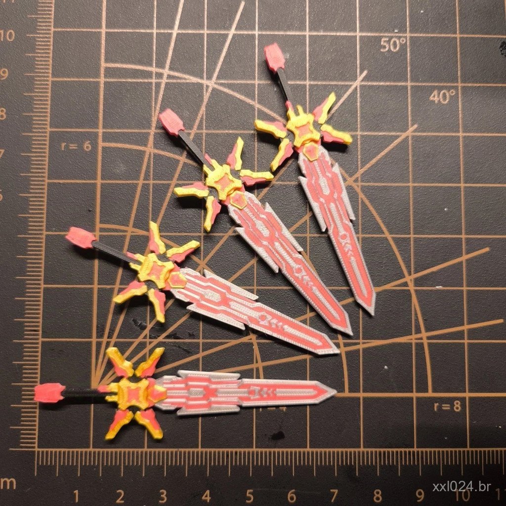 Novo Modelo de Arma Espada de Fogo do Guerreiro Armado Deus da Guerra 1/18, Arma em Pequena Escala de 7cm para Warhammer