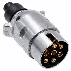 PLUG TOMADA MACHO ALUMÍNIO 7 POLOS PARA CARRETINHA REBOQUE TRAILER ENGATE 2026