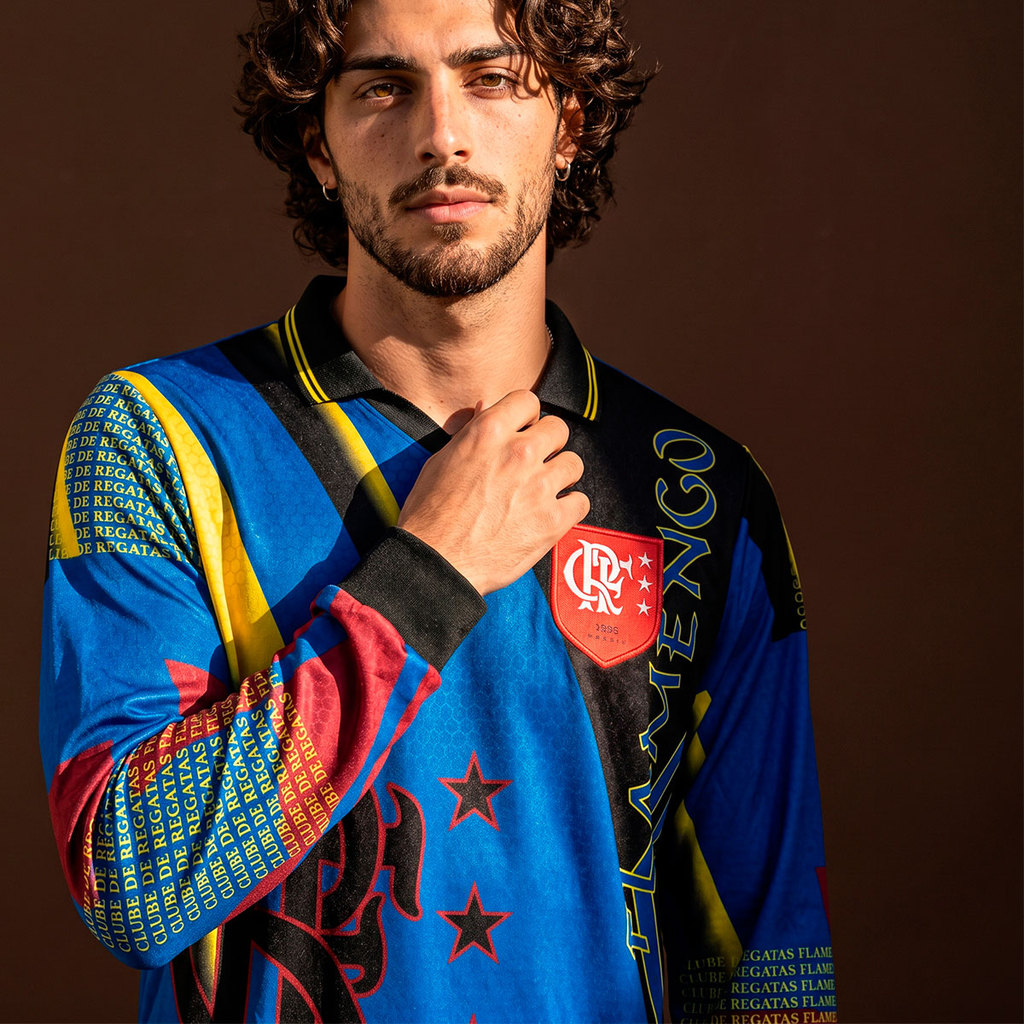 Camisa Flamengo Retrô Goleiro 1997 Manga Longa Masculina