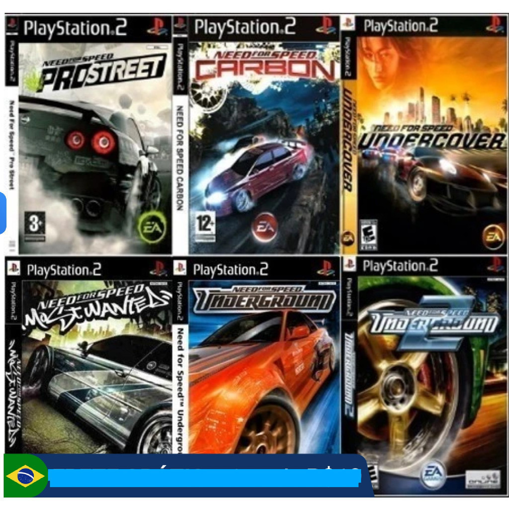 Jogos PS2 Need For Speed Underground 1 e 2 Most Wanted Udercover Carbon Pro Street Promoção