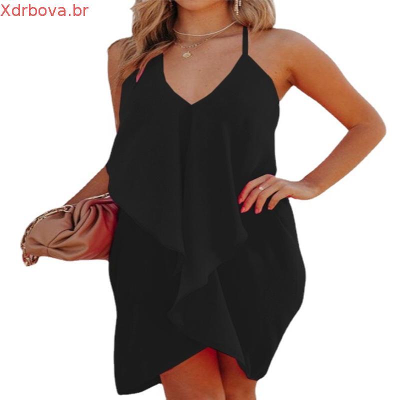 Kit 2 Peças Vestido Envelope Alcinha Soltinho Costa Nua Sem Bojo Com Bicos e Decote Muito Lindo Envio Rápido