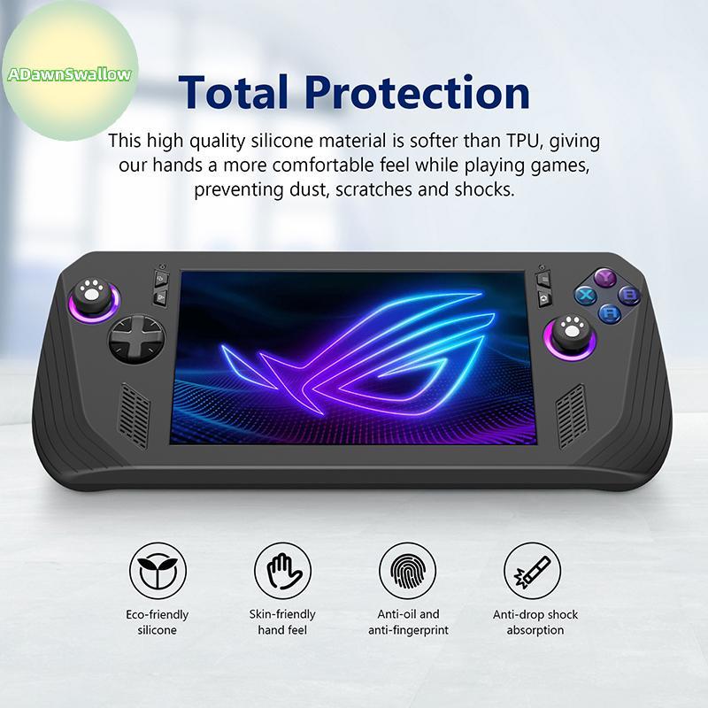 ADS Para Asus ROG Ally X Console De Jogos Capa Protetora De Silicone Protetor À Prova De Choque Manga Anti-Risco Caso De