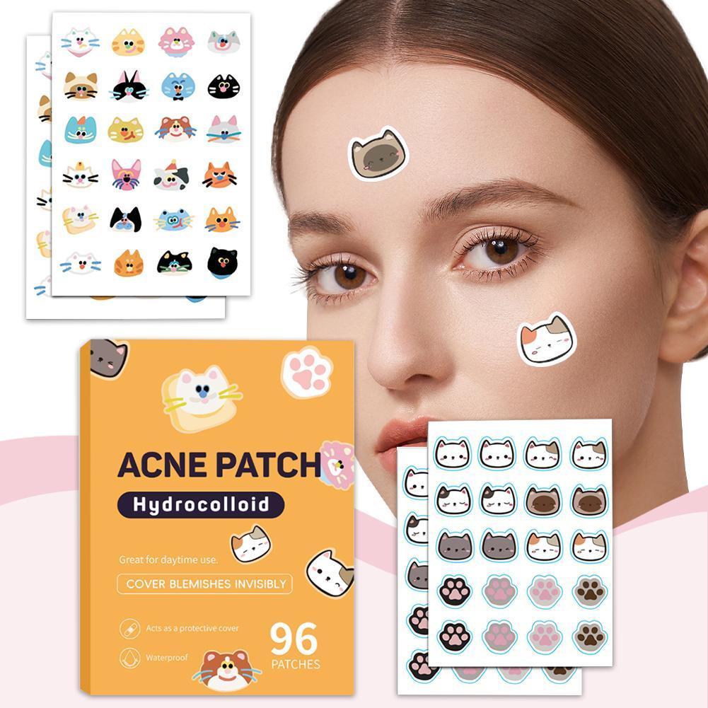 Colorido Cabeça De Gato Cor Misturada Acne Remendo Clarear Manchas De Impressão Maquiagem Reparação F1c6