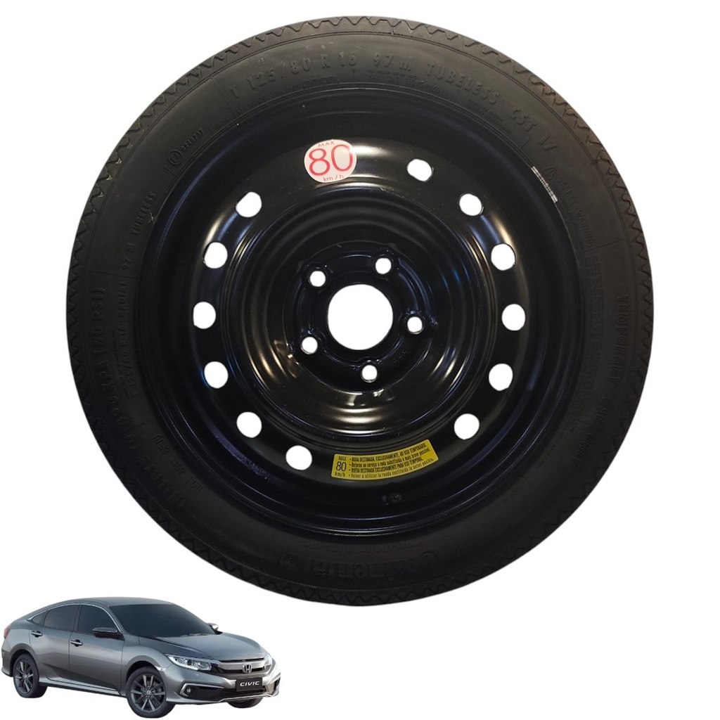 Roda Pneu Estepe Aro 16 Honda Civic G10 EX 2.0 Flex CVT 2020
