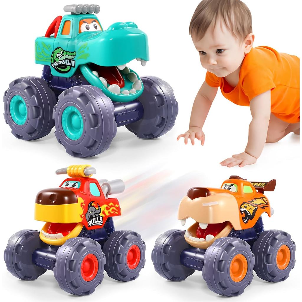 O brinquedo de carro OCATO é adequado como presente para meninos de 1 ano, o carro de brinquedo monster truck com mecani