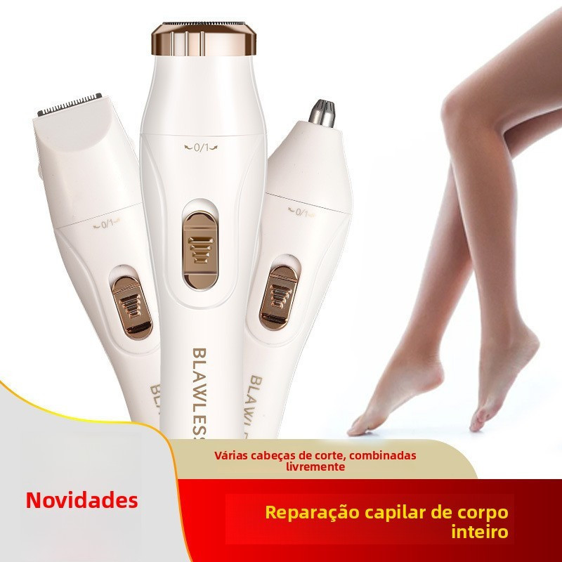 Epilador Elétrico Feminino Multifuncional Portátil para Depilação de Axilas, Nariz e Sobrancelhas