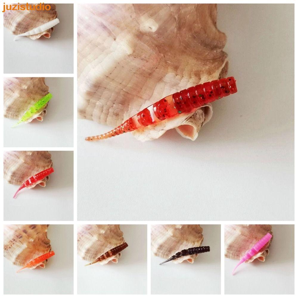 JUZISTUDIO 10 Pcs Jig Worm Iscas , Pesca Polaris Minnow 40mm Afundando Macias Baixo
