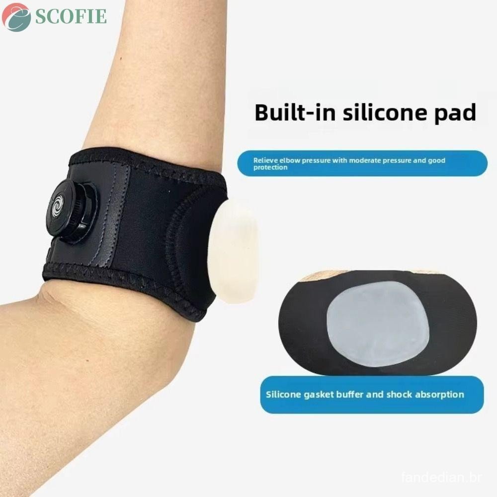 Cinta De Cotovelo De Tênis SCOFIE , Faixa De Suporte De Braço Pressurizada Com Almofada De Silicone Embutida , Respiráve