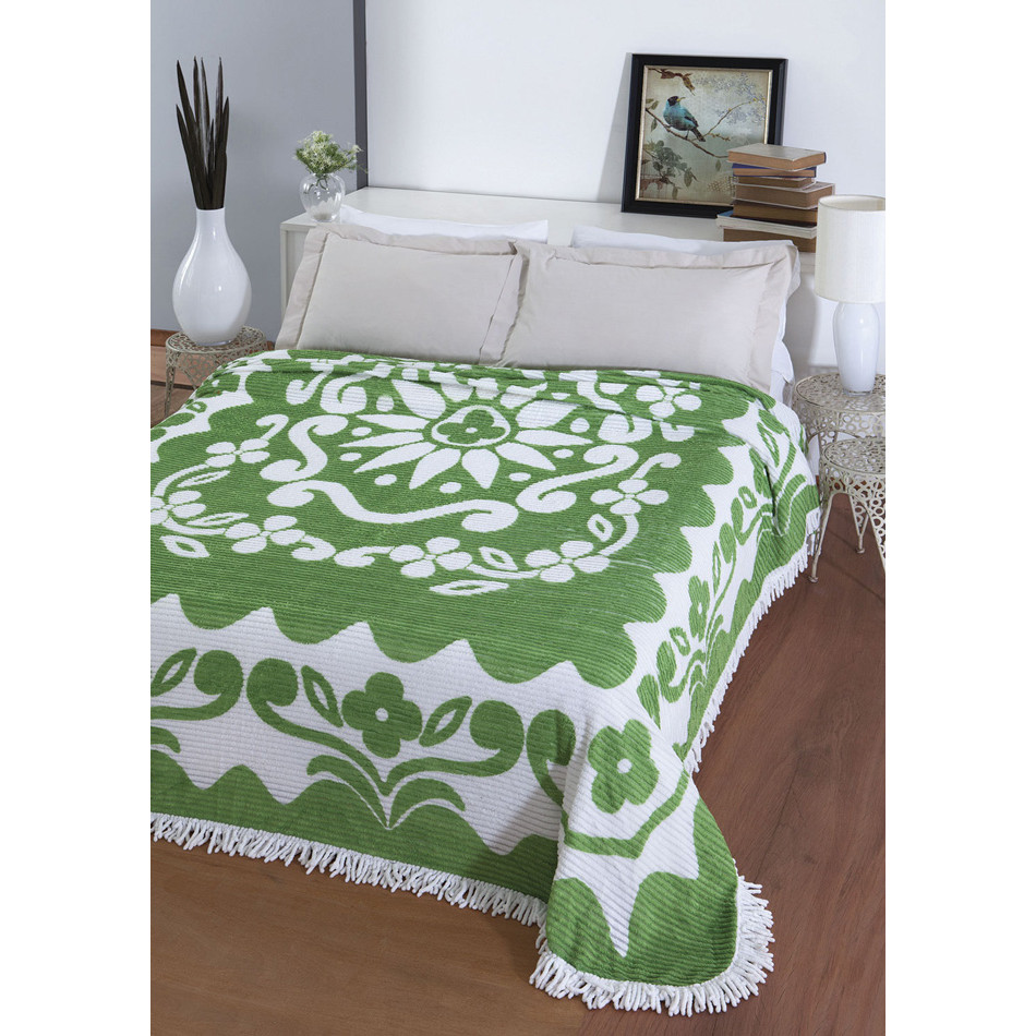 Colcha Chenille Jolitex Canelada King com Franja  2,20 x 2,40