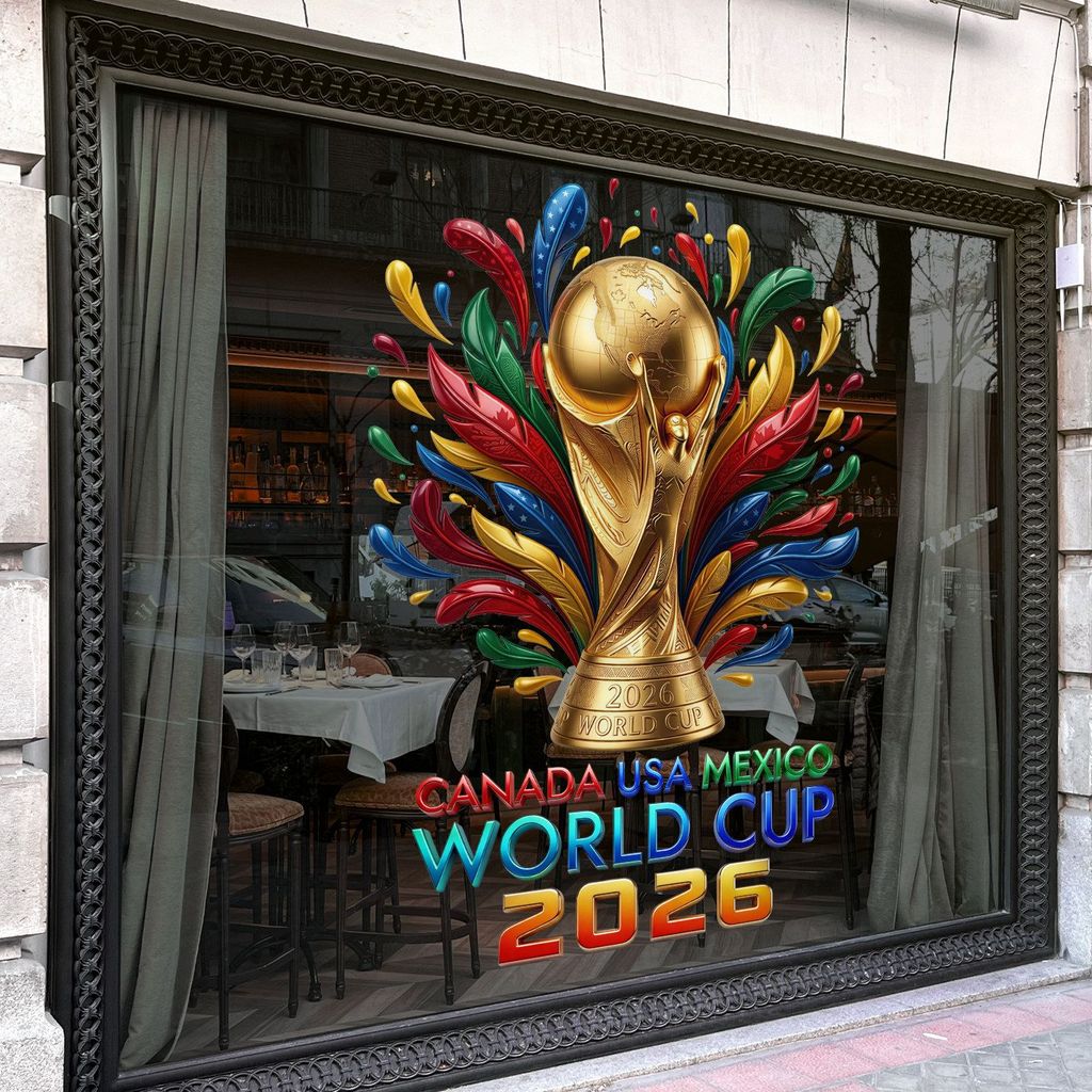 2026 Meijiamo Copa do Mundo Cor Decoração Adesivos Estáticos Bilhetes de Loteria Esportiva Layout de Competição de Futeb