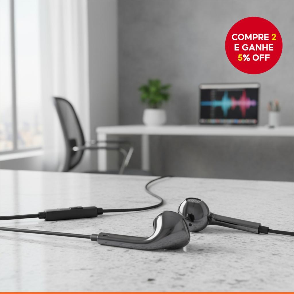  Earbuds com Fio XINRAN com Cancelamento de Ruído, Microfone Intra-Auricular e Controle de Volume para Android