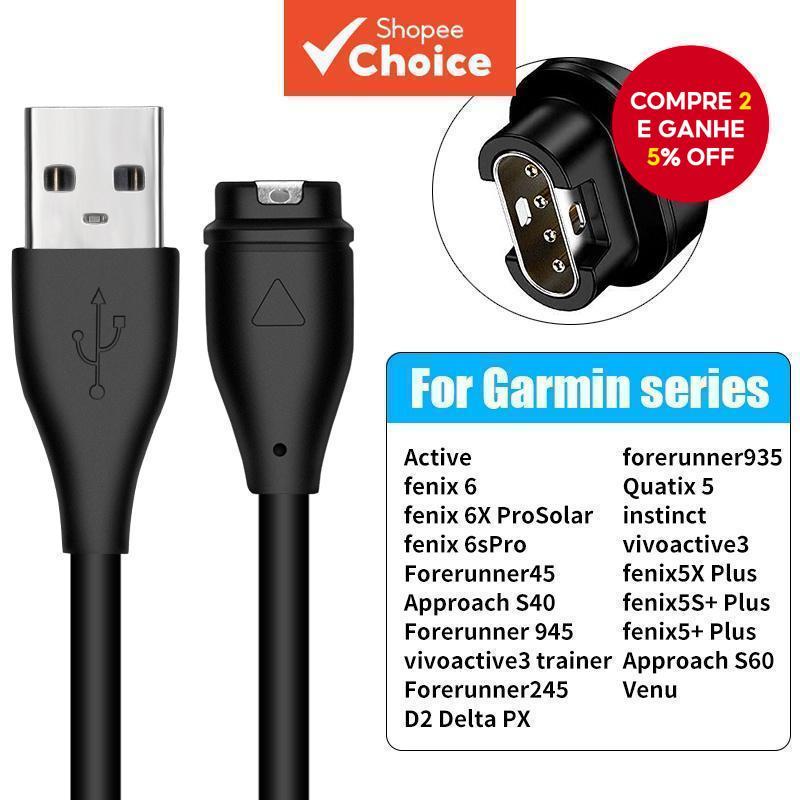  Cabo de Carregamento USB Para Garmin Fenix 7 7S 7X 6 6S 6X 5 5X 5S Plus Vivoactive 3 Forerunner 945 935 245 255