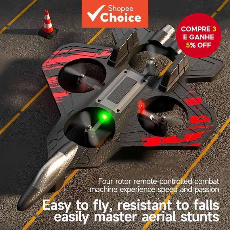 RC Espuma Lutador Avião Brinquedo Drone 2.4G Planador De Controle Remoto Com Luzes Dublê Voando Jet Para Iniciantes Cria