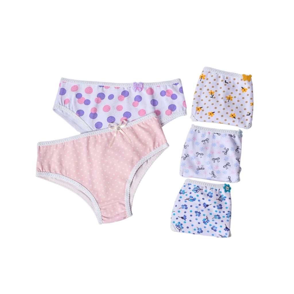 Kit 5 Calcinha Infantil Algodão Confortável Estampada Menina respiravel Premium Feminina Infantis