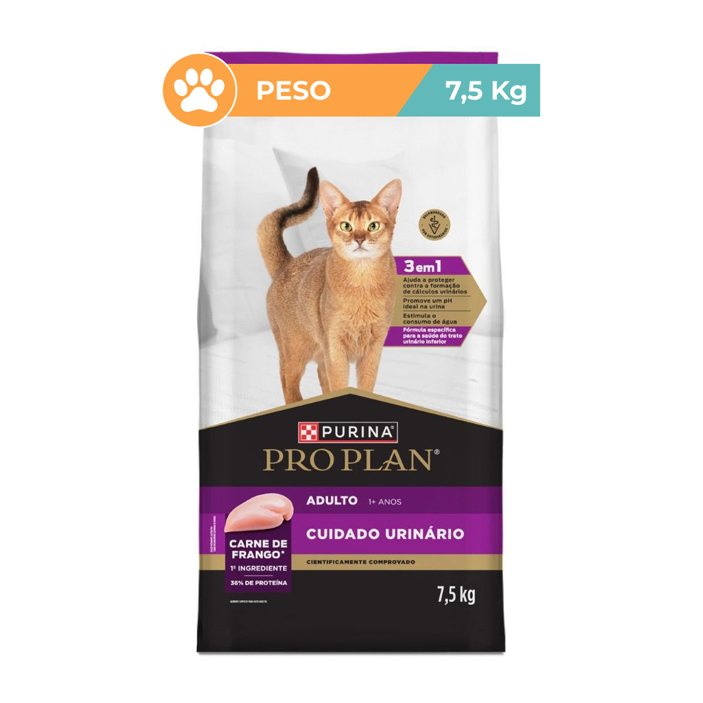 Ração Pro Plan Frango Urinary Gatos Adultos 7,5kg Purina
