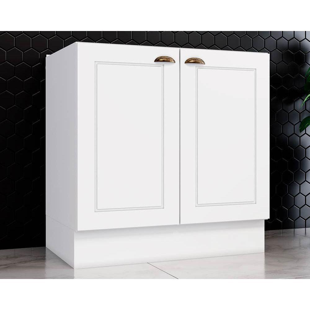 Módulo Cozinha Henn Americana Balcão 2 Portas s/ Tampo 80cm Branco