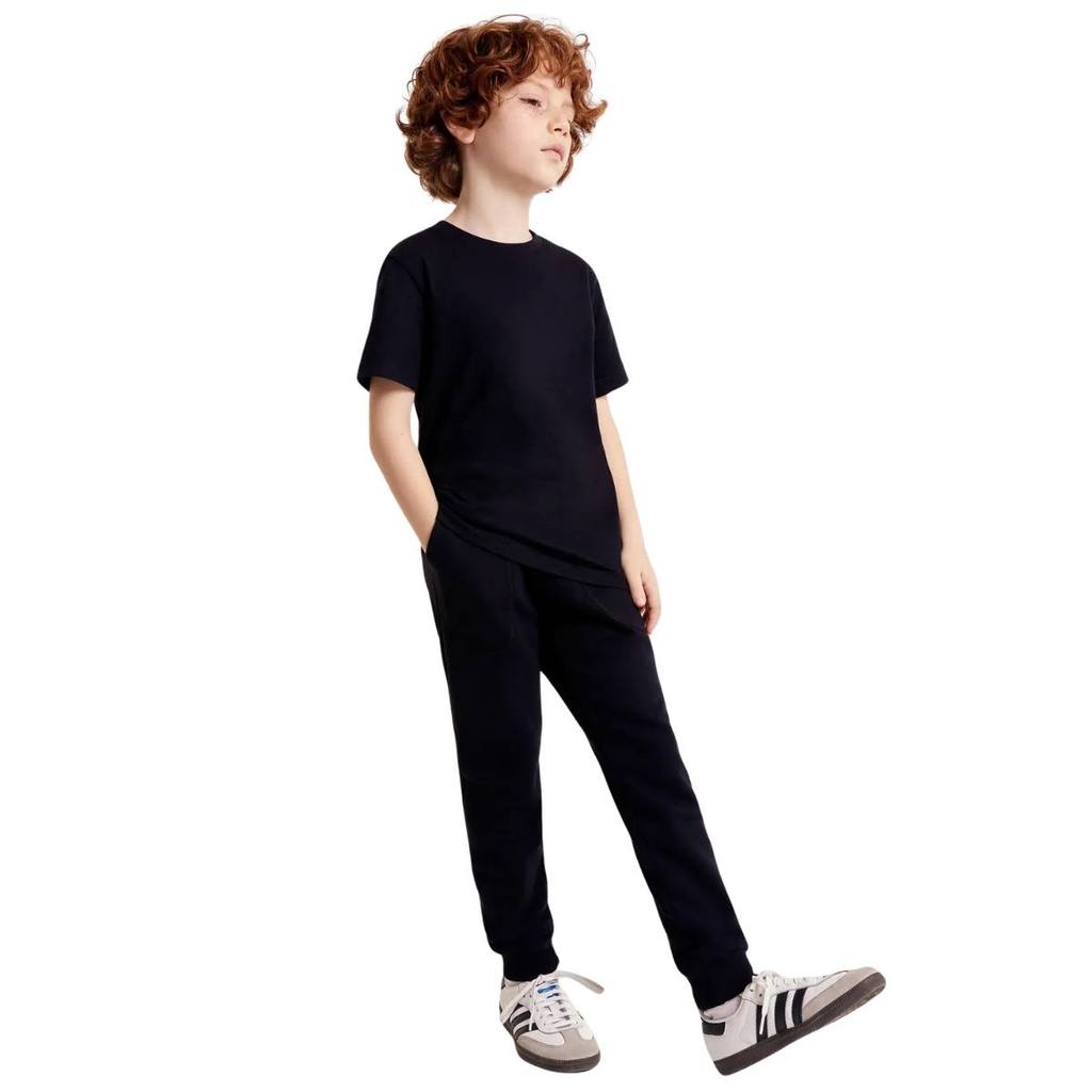 Calça Infantil Hering Moletom Peluciado Com Bolso Preto
