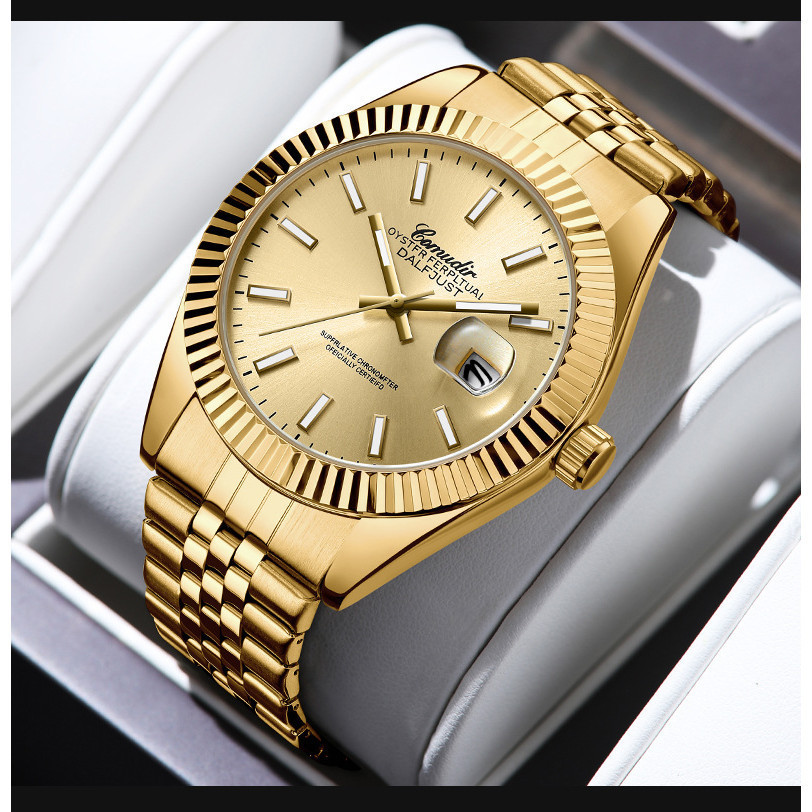 Diário esqueleto falso relógio mecânico relógio masculino calendário luminoso à prova dwaterproof água relógio de quartz