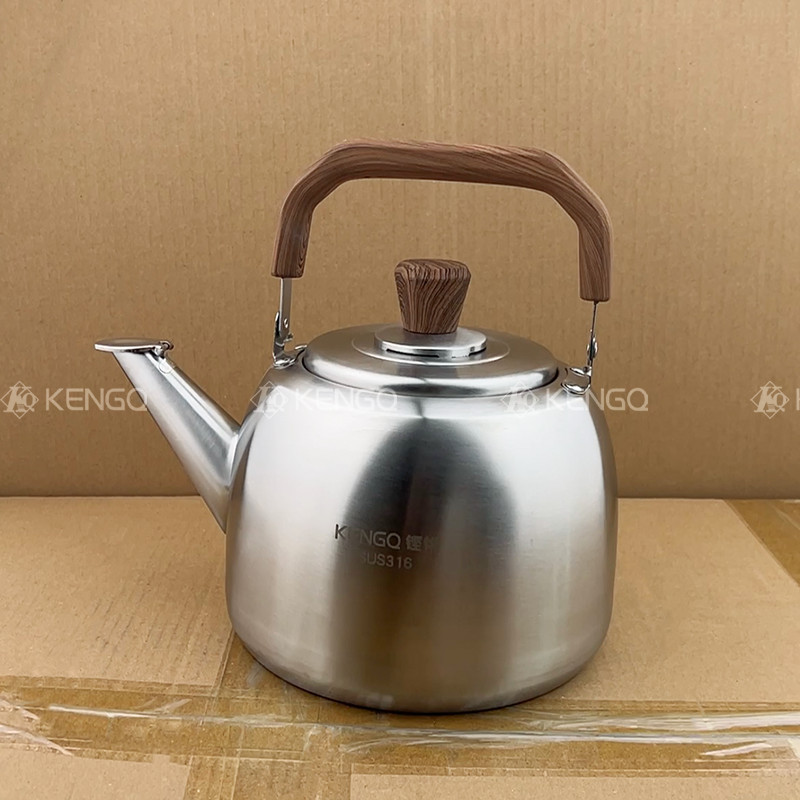 Chaleira de aço inoxidável 316L, apito de chama aberta à moda antiga, fogão a gás doméstico de grande capacidade, chalei