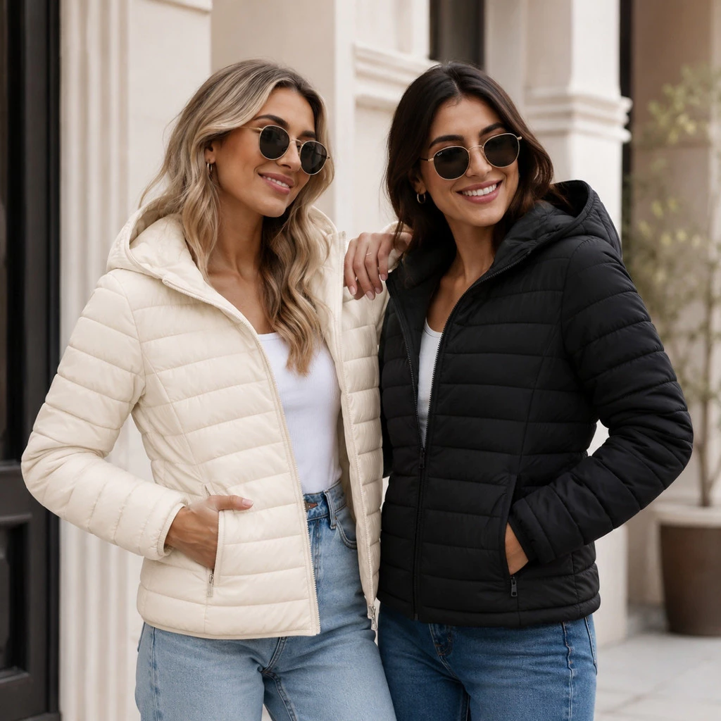 Jaqueta Bobojaco Puffer Impermeável Casaco Off White Preta Jaqueta Feminina Casaco Puffer Confortavel