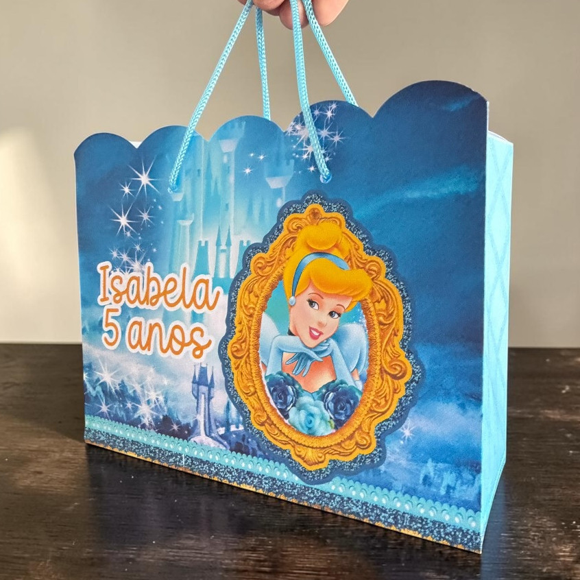 Sacolinhas G Cinderela Princesa 2 Personalizada – Lembrancinha/ bolsinhas mimos Festa Infantil