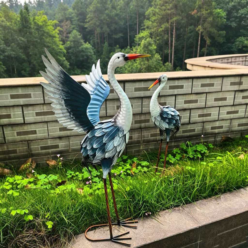 Simulação guindaste ao ar livre Villa pátio gramado decoração europeu americano comércio exterior ferro decoração Animal