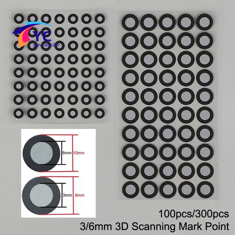 YCBR 100/300pcs 3x6mm 6x10mm Ponto De Marca De Digitalização 3D Para Creality CR-Scan Raptor/Lontra/Ferret Pro 3D Scanne