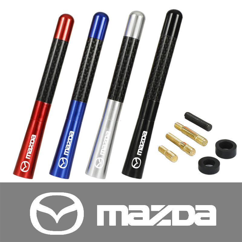 Antena de Rádio Curta de Fibra de Carbono de 12cm para Mazda RX8 RX7 MX3 Axela Atenza MX5 CX9 CX5 CX7 323 626 2 3 5