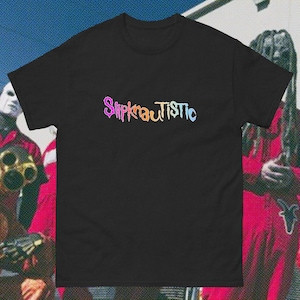 Camiseta Masculina Feminina Oversized Estampa Slipkrautistic Heavy Metal Colorido Streetwear T-shirt