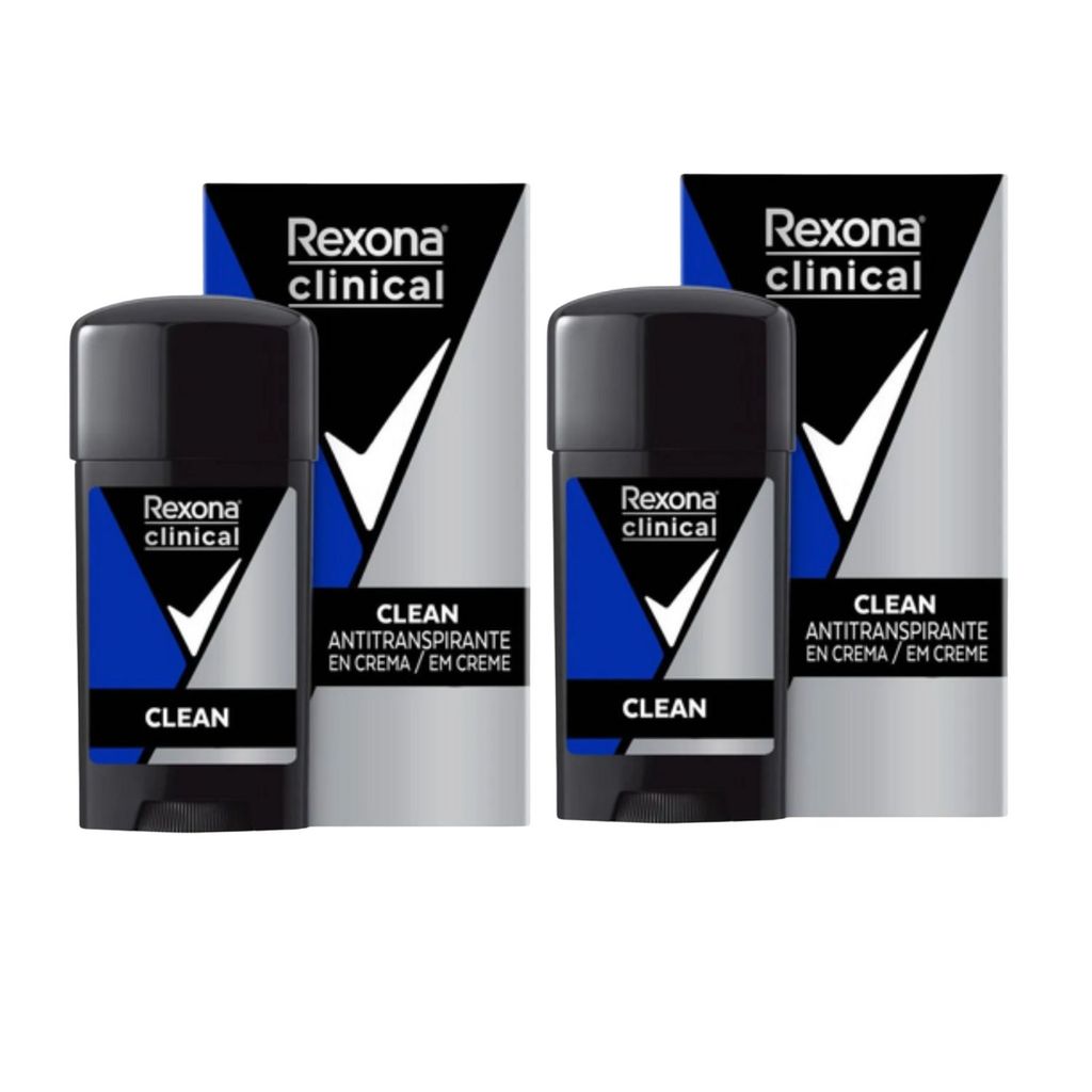 Kit C2 Desodorante Rexona Clinical Creme Men Clean 58g