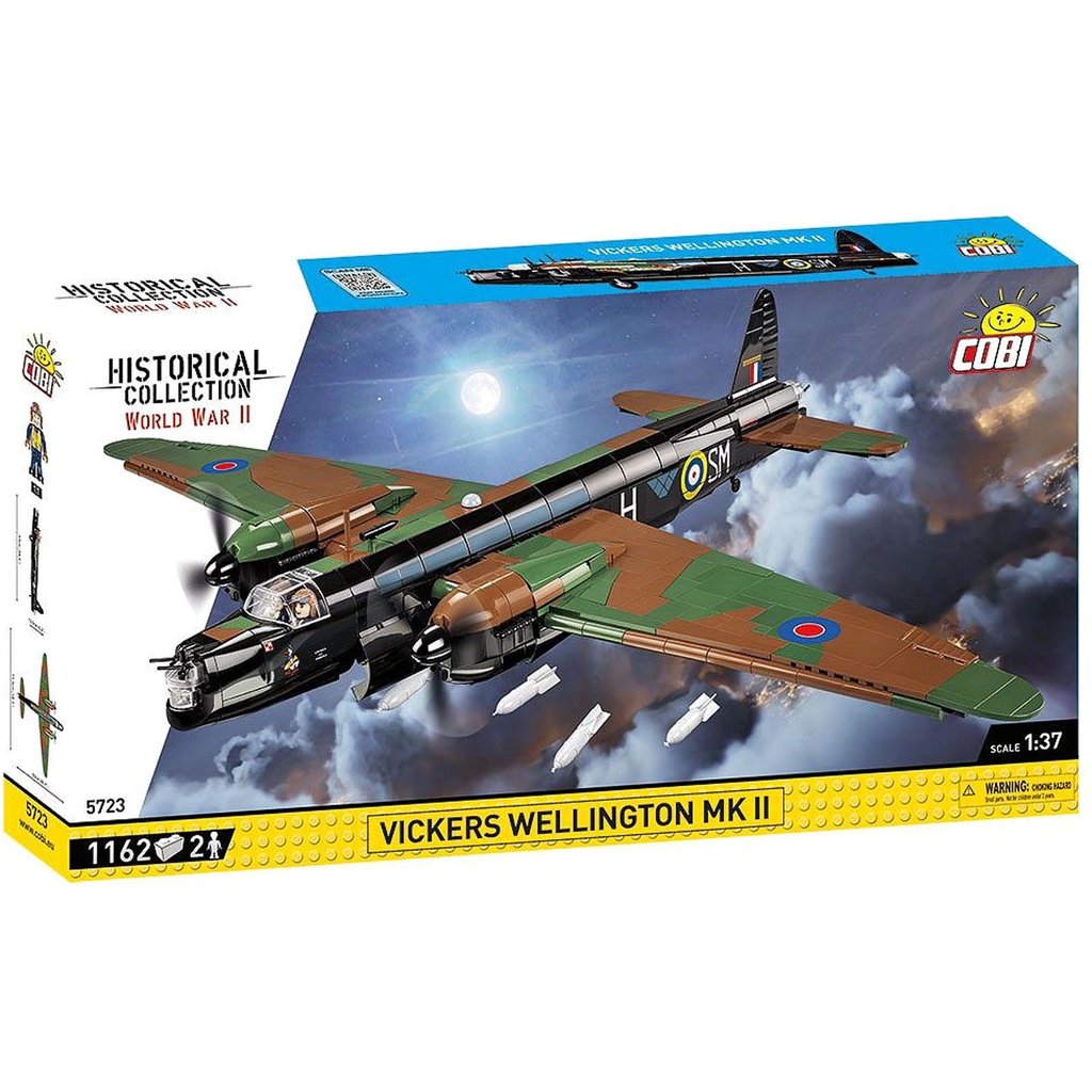 Avião Militar Reino Unido Bombardeiro Vickers Wellington Mk.Ii 1162 Pçs Blocos De Montar Cobi