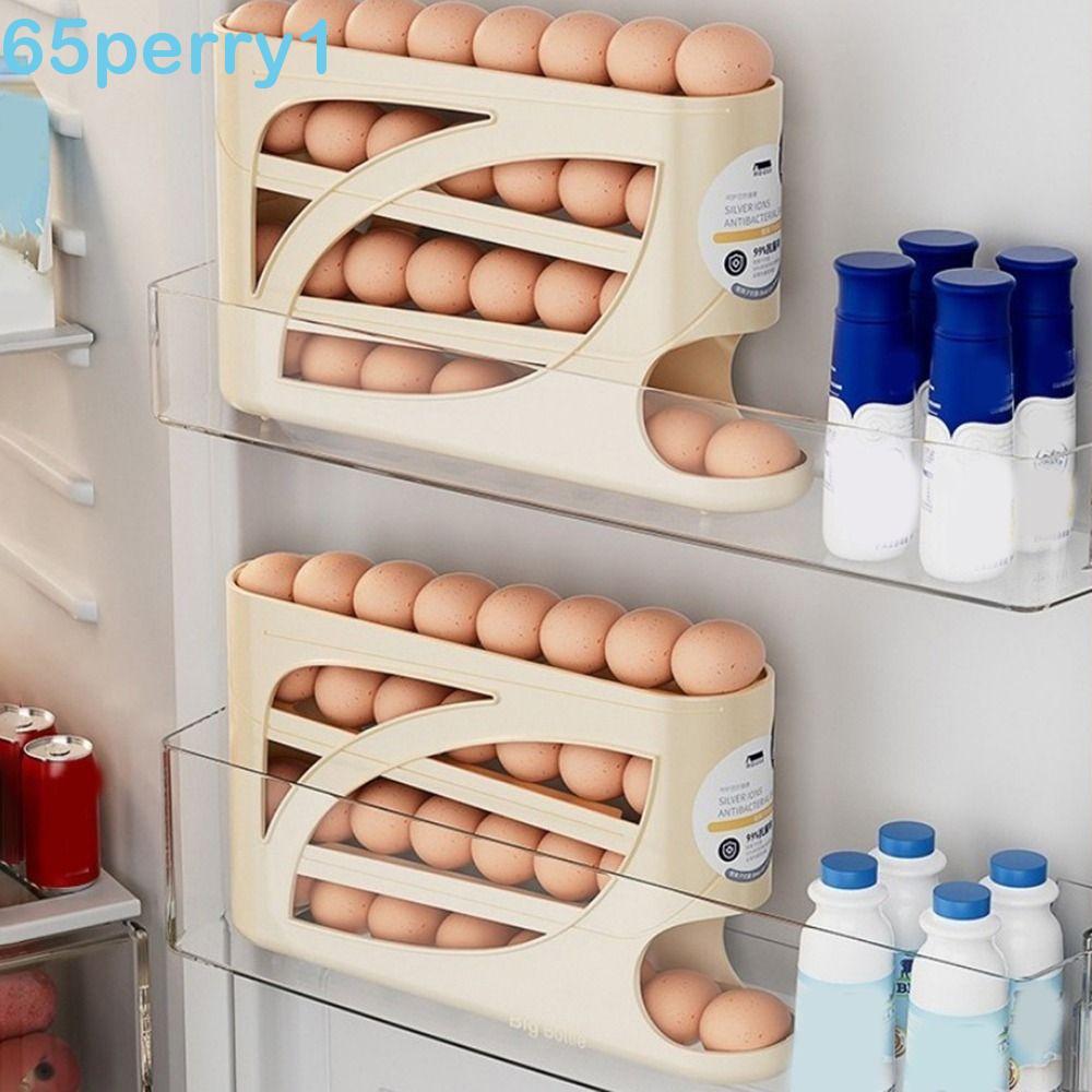 PERRY1 Rack De Ovos Com Rolamento Automático De 4 Camadas , Caixa De Armazenamento Rolantes De Plástico Para Manter Fres