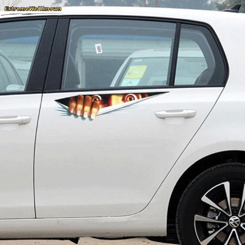 3D Cool Car Sti Criativo Stier Modificado Decalque Olhos Espreitando Monstro À Prova D'água Stiers Estilo Automático Dec